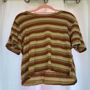 SHEIN STRIPED CROPPED TEE